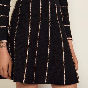 Sandro Paris Short A-Line Striped Knit Skirt